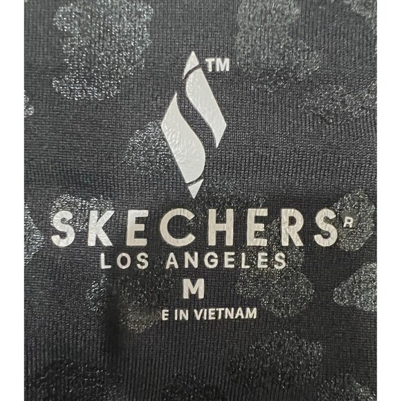 Skechers black leopard print flare leg stretch pull on pants Size Medium - Picture 5 of 5